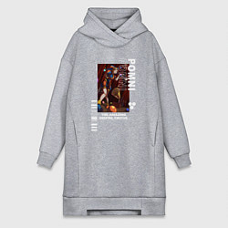 Женское худи-платье Радостная Помни Удивительный цифровой цирк, цвет: меланж