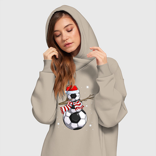 Женская толстовка-платье Soccer snowman / Миндальный – фото 3