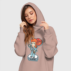 Женское худи-платье David Bowie - Its a wonderful life on mars, цвет: пыльно-розовый — фото 2