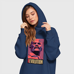 Женское худи-платье Lenin revolution, цвет: тёмно-синий — фото 2