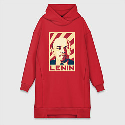 Женское худи-платье Vladimir Lenin, цвет: красный