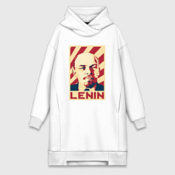 Женское худи-платье Vladimir Lenin, цвет: белый