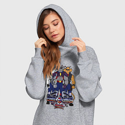 Женское худи-платье Мыши рокеры с марса - все, цвет: меланж — фото 2