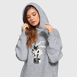 Женское худи-платье Гароу на камне, цвет: меланж — фото 2