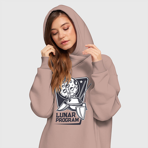 Женская толстовка-платье Лунная программа / Пыльно-розовый – фото 3