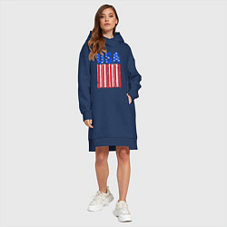 Женское худи-платье America flag, цвет: тёмно-синий — фото 2