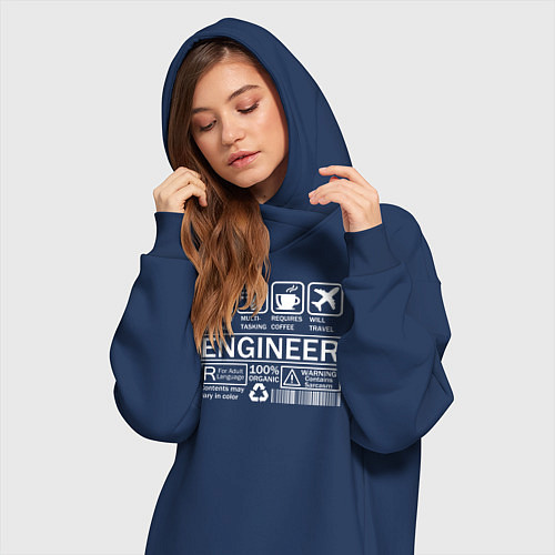 Женская толстовка-платье Знаки инженера / Тёмно-синий – фото 3