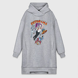 Женская толстовка-платье Футурама в космосе