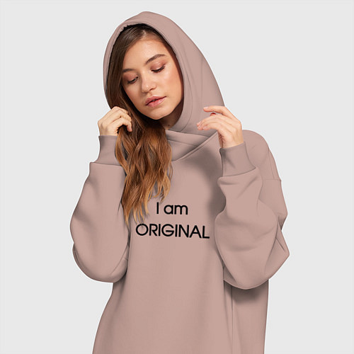 Женская толстовка-платье I am original / Пыльно-розовый – фото 3