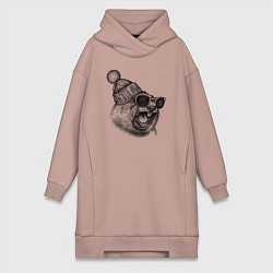 Женская толстовка-платье Орущий суслик-хипстер