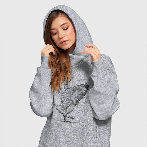 Женская толстовка-платье Гусь встрепенусь / Меланж – фото 3