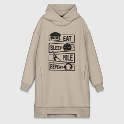 Женская толстовка-платье Есть спать пилон