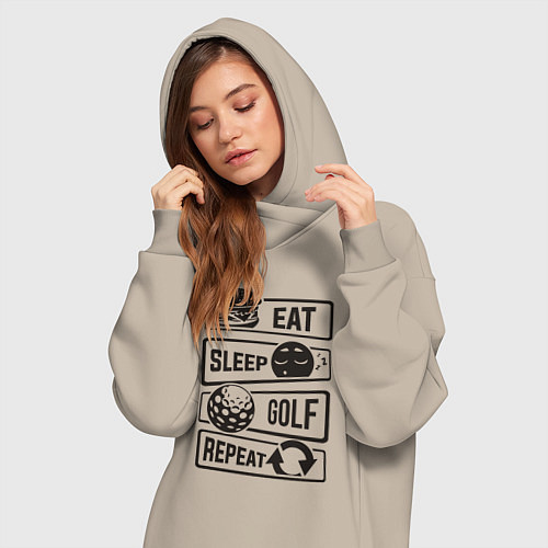 Женская толстовка-платье Есть спать гольф / Миндальный – фото 3