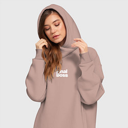 Женское худи-платье Final boss, цвет: пыльно-розовый — фото 2