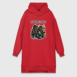 Женская толстовка-платье Плохие Гены - крокодилы с вредными привычками