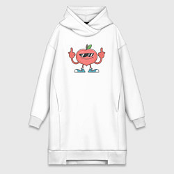 Женское худи-платье Яблочный привет, цвет: белый