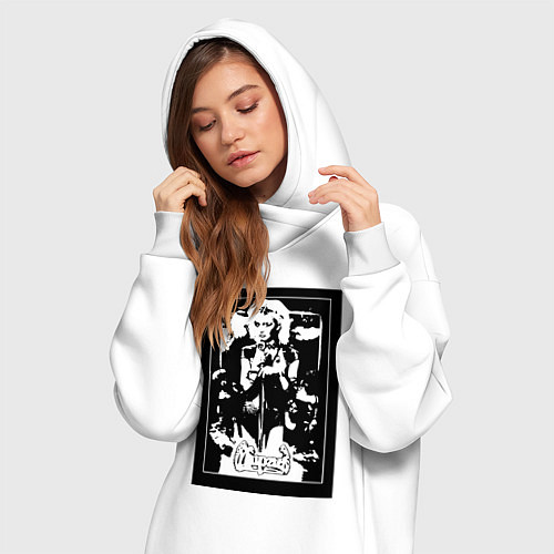 Женская толстовка-платье Группа Мираж винтажный плакат / Белый – фото 3