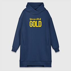 Женское худи-платье Give me a lot of gold, цвет: тёмно-синий
