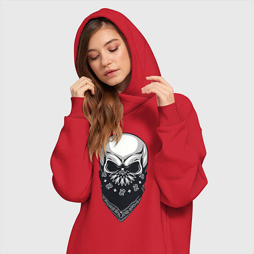 Женская толстовка-платье Gangster skull / Красный – фото 3