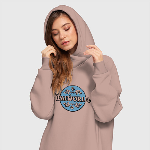 Женская толстовка-платье Palworld узоры / Пыльно-розовый – фото 3