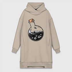 Женская толстовка-платье Космос в колбе