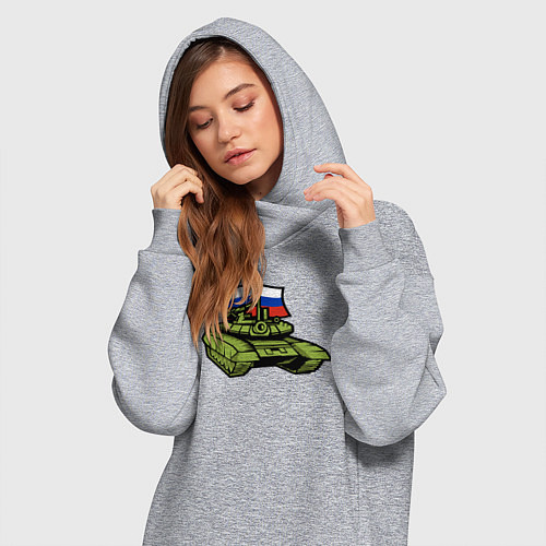 Женская толстовка-платье Russian tank / Меланж – фото 3