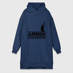 Женское худи-платье Armin van buuren, цвет: тёмно-синий