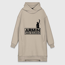 Женское худи-платье Armin van buuren, цвет: миндальный