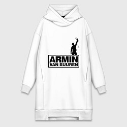 Женское худи-платье Armin van buuren, цвет: белый