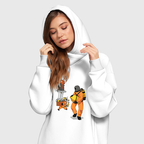 Женская толстовка-платье Lethal Company: Classics / Белый – фото 3