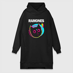 Женская толстовка-платье Ramones rock star cat