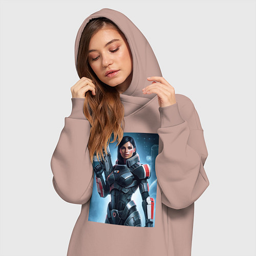 Женская толстовка-платье Mass Effect -N7 armor / Пыльно-розовый – фото 3
