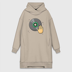 Женское худи-платье Dj scratch, цвет: миндальный