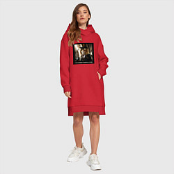 Женское худи-платье Лев в стиле стимпанк: я не должен нравиться всем, цвет: красный — фото 2