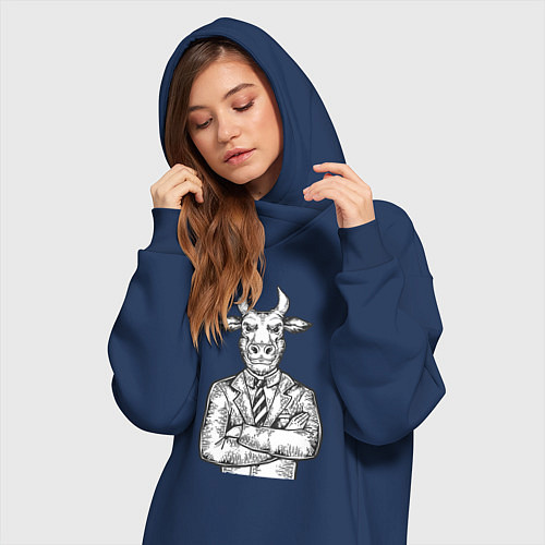 Женская толстовка-платье Bull boss / Тёмно-синий – фото 3