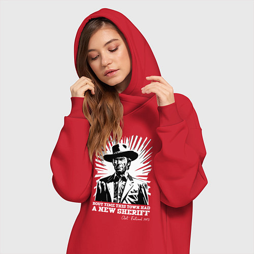 Женская толстовка-платье Иствуд кино вестерн / Красный – фото 3