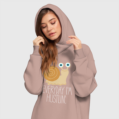 Женская толстовка-платье Каждый день я суечусь / Пыльно-розовый – фото 3
