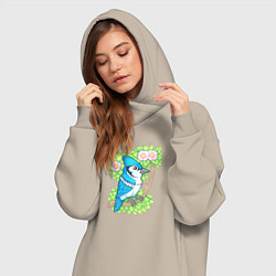 Женское худи-платье Голубая сойка, цвет: миндальный — фото 2