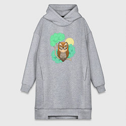 Женское худи-платье Милая маленькая сова, цвет: меланж