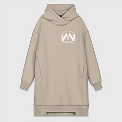 Женское худи-платье Drawbridge mini death stranding 2 on the beach, цвет: миндальный