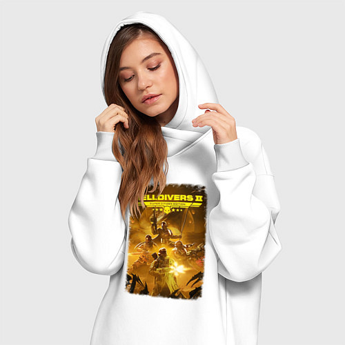 Женская толстовка-платье Helldivers 2: Battleground / Белый – фото 3