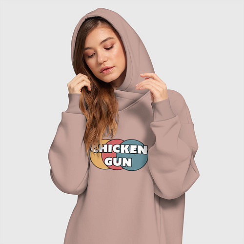 Женская толстовка-платье Chicken gun круги / Пыльно-розовый – фото 3