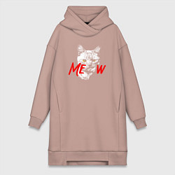 Женская толстовка-платье Meow kitty
