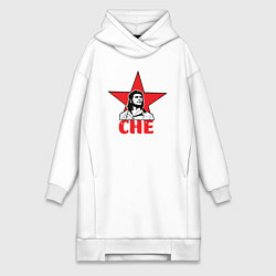 Женское худи-платье Che Guevara star, цвет: белый