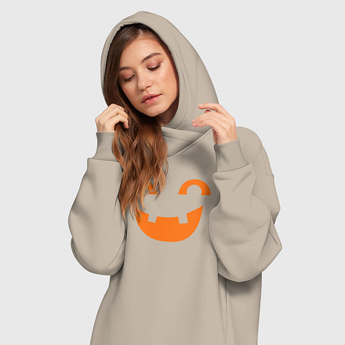 Женская толстовка-платье Orange smile / Миндальный – фото 3
