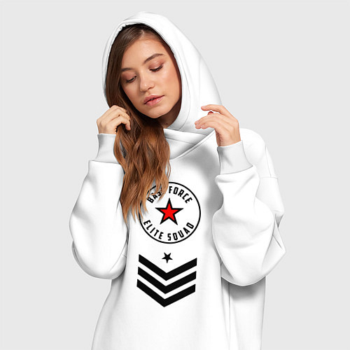 Женская толстовка-платье Сила басов - элитный отряд / Белый – фото 3