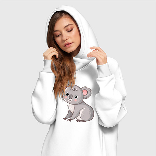 Женская толстовка-платье Cute koala / Белый – фото 3