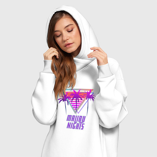 Женская толстовка-платье Malibu nights / Белый – фото 3
