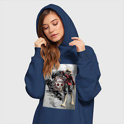 Женское худи-платье Луффи Монки, цвет: тёмно-синий — фото 2