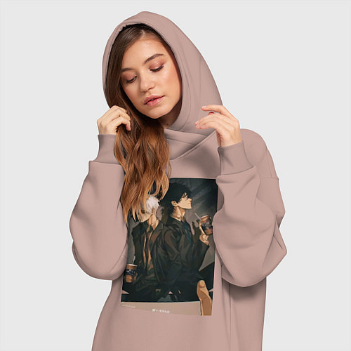 Женская толстовка-платье Гуан Лу Сяоши Чэн / Пыльно-розовый – фото 3